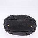 PRADA Shoulder Bag Leather Black Gold Auth am12560V-5