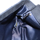 CHANEL Matelasse Double Flap Chain Bag Sequin Navy Silver CC Auth am12561SM-18