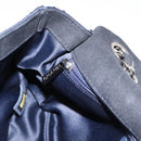 CHANEL Matelasse Double Flap Chain Bag Sequin Navy Silver CC Auth am12561SM-19