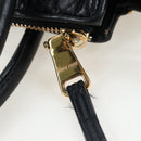 Miu Miu Matelasse Hand Bag Leather 2way Black Gold Auth am12563V-10