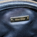 Miu Miu Matelasse Hand Bag Leather 2way Black Gold Auth am12563V-22