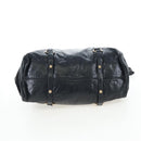 Miu Miu Side Ribbon Hand Bag Leather 2way Black Gold Auth am12564V-5