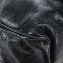 Miu Miu Side Ribbon Hand Bag Leather 2way Black Gold Auth am12564V-16