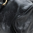 Miu Miu Side Ribbon Hand Bag Leather 2way Black Gold Auth am12564V-17