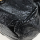 Miu Miu Side Ribbon Hand Bag Leather 2way Black Gold Auth am12564V-19