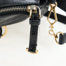 Miu Miu Side Ribbon Hand Bag Leather 2way Black Gold Auth am12564V-10
