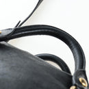 Miu Miu Side Ribbon Hand Bag Leather 2way Black Gold Auth am12564V-14