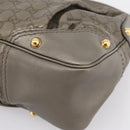 GUCCI GG Canvas Guccissima Shoulder Bag Leather Gray Gold 211966 Auth am12566V-9