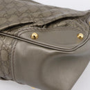 GUCCI GG Canvas Guccissima Shoulder Bag Leather Gray Gold 211966 Auth am12566V-15