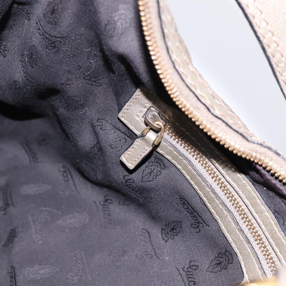 GUCCI GG Canvas Guccissima Shoulder Bag Leather Gray Gold 211966 Auth am12566V