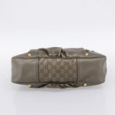 GUCCI GG Canvas Guccissima Shoulder Bag Leather Gray Gold 211966 Auth am12566V-5