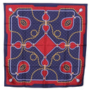CARTIER Scarf Silk Navy Red Auth am12567M-1