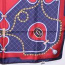CARTIER Scarf Silk Navy Red Auth am12567M-10