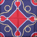 CARTIER Scarf Silk Navy Red Auth am12567M-19