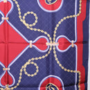 CARTIER Scarf Silk Navy Red Auth am12567M-20
