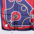 CARTIER Scarf Silk Navy Red Auth am12567M-21