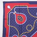 CARTIER Scarf Silk Navy Red Auth am12567M-2