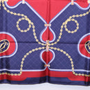 CARTIER Scarf Silk Navy Red Auth am12567M-22