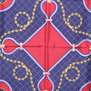 CARTIER Scarf Silk Navy Red Auth am12567M-6