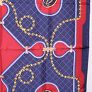 CARTIER Scarf Silk Navy Red Auth am12567M-7