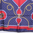 CARTIER Scarf Silk Navy Red Auth am12567M-9