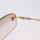 CHANEL CC Rimless Rhinestone Sunglasses metal Brown CC Auth am12569M-10