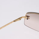 CHANEL CC Rimless Rhinestone Sunglasses metal Brown CC Auth am12569M-11
