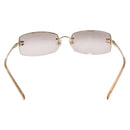 CHANEL CC Rimless Rhinestone Sunglasses metal Brown CC Auth am12569M-3