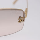 CHANEL CC Rimless Rhinestone Sunglasses metal Brown CC Auth am12569M-7
