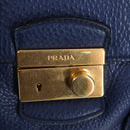 PRADA Ready lock Hand Bag Taurillon Clemence Leather 2way Blue Auth am12570V-23