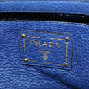 PRADA Ready lock Hand Bag Taurillon Clemence Leather 2way Blue Auth am12570V-25