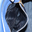 PRADA Ready lock Hand Bag Taurillon Clemence Leather 2way Blue Auth am12570V-29