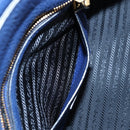 PRADA Ready lock Hand Bag Taurillon Clemence Leather 2way Blue Auth am12570V-30