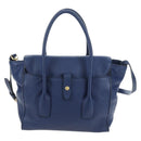 PRADA Ready lock Hand Bag Taurillon Clemence Leather 2way Blue Auth am12570V-2