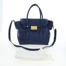 PRADA Ready lock Hand Bag Taurillon Clemence Leather 2way Blue Auth am12570V-12