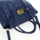 PRADA Ready lock Hand Bag Taurillon Clemence Leather 2way Blue Auth am12570V-14