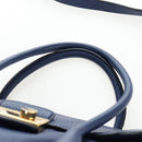 PRADA Ready lock Hand Bag Taurillon Clemence Leather 2way Blue Auth am12570V-15
