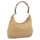 PRADA Shoulder Bag Leather Beige Silver BR3373 Auth am12571V-1