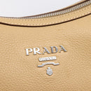 PRADA Shoulder Bag Leather Beige Silver BR3373 Auth am12571V-14