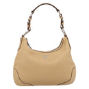 PRADA Shoulder Bag Leather Beige Silver BR3373 Auth am12571V-2