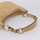 PRADA Shoulder Bag Leather Beige Silver BR3373 Auth am12571V-7