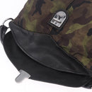 PRADA Shoulder Bag Nylon Leather Khaki Silver BR4549 Auth am12573V-19