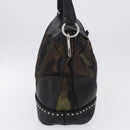 PRADA Shoulder Bag Nylon Leather Khaki Silver BR4549 Auth am12573V-5