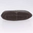 PRADA Shoulder Bag Leather Brown Silver Auth am12574V-6