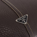 PRADA Shoulder Bag Leather Brown Silver Auth am12574V-20