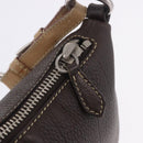 PRADA Shoulder Bag Leather Brown Silver Auth am12574V-21