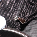 PRADA Shoulder Bag Leather Brown Silver Auth am12574V-25
