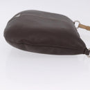 PRADA Shoulder Bag Leather Brown Silver Auth am12574V-4