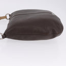 PRADA Shoulder Bag Leather Brown Silver Auth am12574V-5