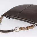 PRADA Shoulder Bag Leather Brown Silver Auth am12574V-14